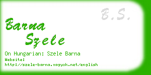 barna szele business card